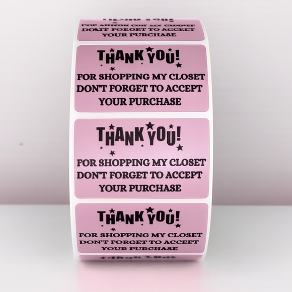 Thank You Sticker for Poshmark Closet Reminder to Accept Order Packaging label - Picture 8 of 11